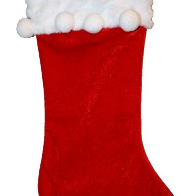 Red Velour Christmas Stocking on 18.5